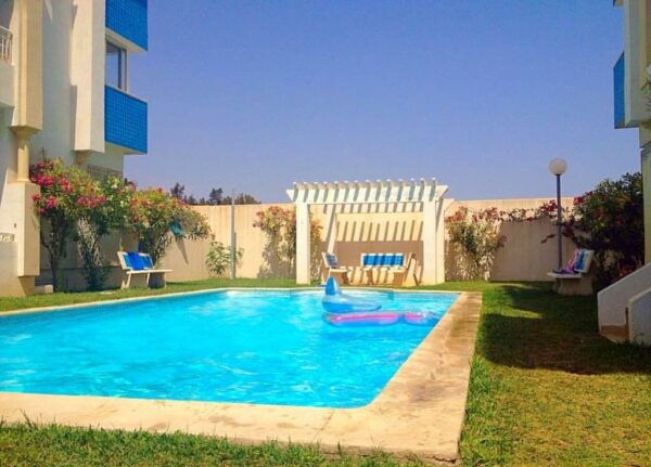 2 bedrooms appartement at Hammamet 100 m away from the beach with sea view shared pool and balcony
